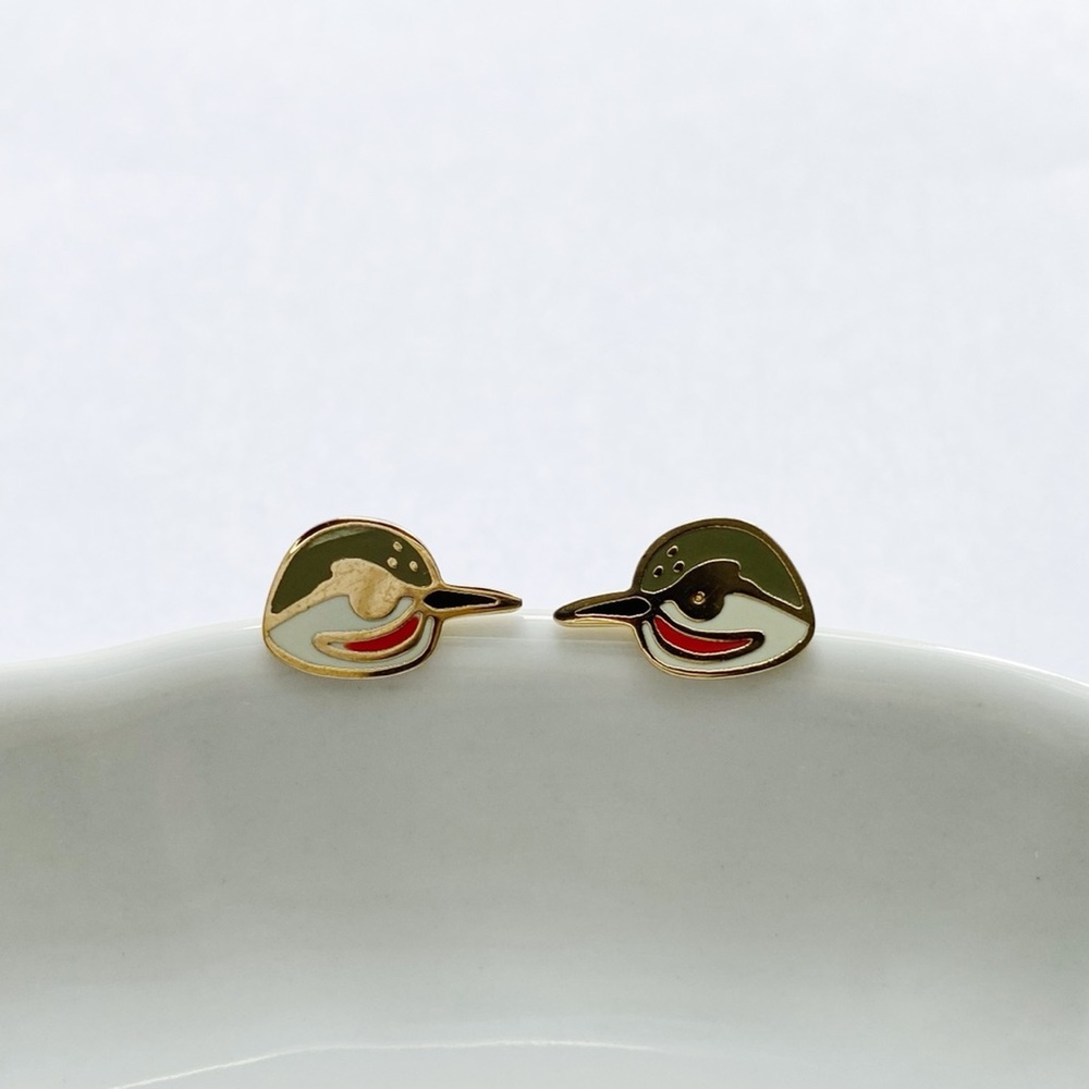NEW Bird Fox Gold Tone Stud Earrings - Picture 4 of 5
